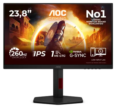 Produktbild von AOC G4 24G4ZR/69, 60,5 cm (23.8"), 1920 x 1080 Pixel, 1 ms, Schwarz, Rot