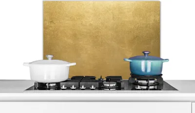 Produktbild von KitchenYeah®  Spritzschutz Küche - Küchenrückwand - Wandschutz für Herd und Spüle - Gold - Luxus - Abstrakt 70x50 - Alu-Dibond (Alternative zum Spritzschutz aus Glas) - Hitzebeständig - Herdspritzschu