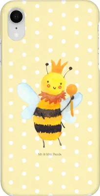 Produktbild von Mr. & Mrs. Panda Iphone XR Handyhülle Biene König - Gelb Pastell - Geschenk, Handy Case, Premium Kunststoff
