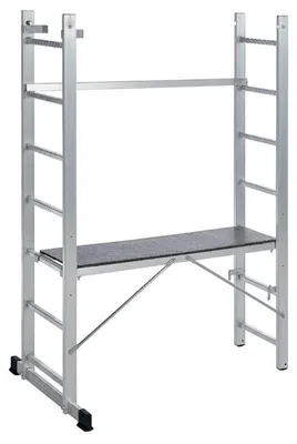 Zdjęcie produktu dla Aluminiowa drabina domowa, 2 x 6 szczebli - lekka i stabilna drabina do wszelkich prac domowych