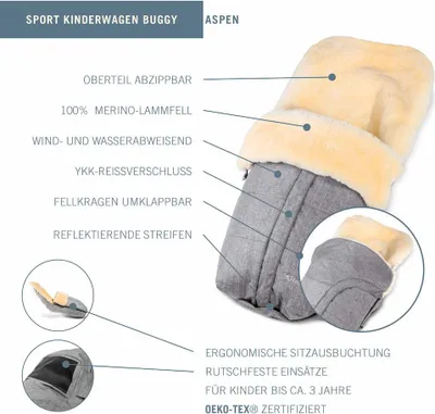 Fellhof Lammfell Fußsack Aspen