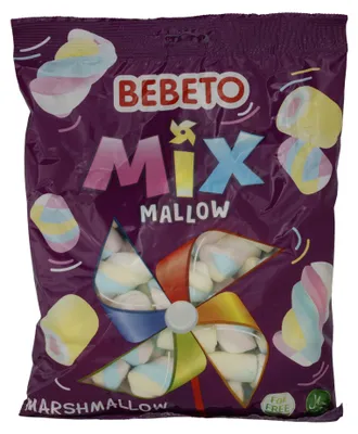 Produktbild von Bebeto Mix Mallow | Süßwaren | bunte Marshmallows mit Vanillegeschmack | 250 g