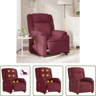 Produktbild von The Living Store Massagesessel Elektrisch Weinrot Stoff