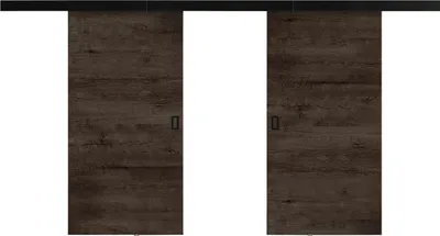 Produktbild von KIER FURNITURE Schiebetür Komplettset WERDI PLUS DUO Sliding Door, Raumteiler Schiebetür Esche Dunkel 172x205x1,6 cm