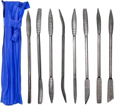 Produktbild von Houtraspset, 8-teiliges Houtraspwerkzeug, 200 mm doppeltes, doppelzahniges Houtrasp für Holzbearbeitung, Polieren, Gravieren