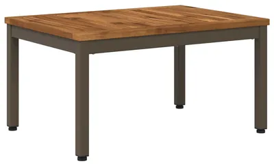 Image de Table basse en bois massif d'acacia, style naturel, dimensions : 50 x 68,5 x 36 cm