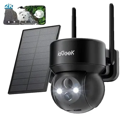 Productafbeelding van Buitenbeveiligingscamera, 2K resolutie, 5200 mAh batterij, 4x digitale zoom, waterdicht (IP66), nachtzicht tot 10 meter