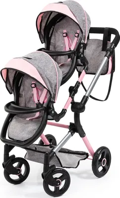 Produktbild von Zwillings-Puppenwagen Twin Neo, grau/rosa