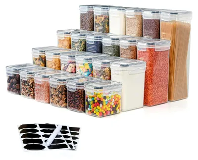 Produktbild von Vorratsdosen Set XL – 24-teilig (4 Größen) | Luftdichte Frischhaltedosen & Vorratsbehälter | BPA-frei, stapelbar & transparent | für Küche, Kühlschrank & Gefrierschrank