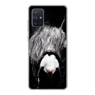 Produktbild von MuchoWow® Handyhülle Schutzhülle Hülle für Samsung Galaxy A51 Pferd - Porträt - Schwarz - Weiß Silikon Softcase Handy Hülle - Schutzabdeckung