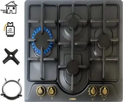 Produktbild von Phönix PE-604T plynová varná doska 4 plameňový plynový sporák vstavaný sporák smaltovaný propán/ zemný plyn, plyn H