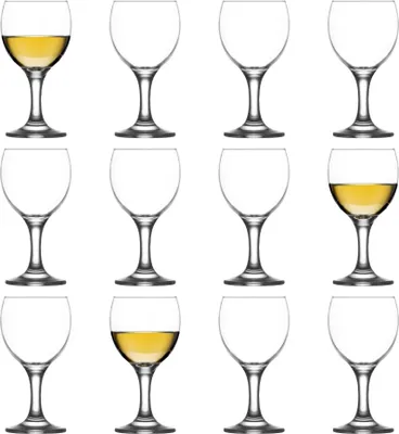 Produktbild von 12x 170ml Misket Weißweingläser - Klein Spülmaschinenfest Glas Hochzeit Weihnachten Geburtstag Party Trinken Glaswaren Kelch Geschenkset - Von LAV