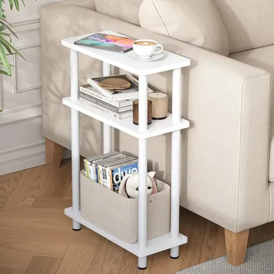 Obrázek produktu pro Odkládací stolek úzký - 40 x 18 x 61,5 cm - 3 police - Bílá