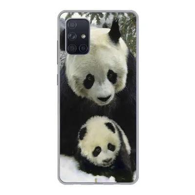 Produktbild von MuchoWow® Handyhülle Schutzhülle Hülle für Samsung Galaxy A51 Panda - Jungtier - Schnee Silikon Softcase Handy Hülle - Schutzabdeckung