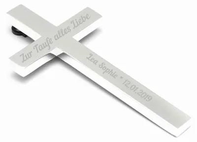 Productafbeelding van Verzilverd Wandkruis met Gravure voor Decoratie