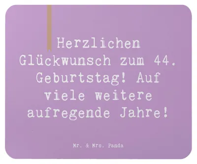Produktbild von Mr. & Mrs. Panda Mouse Pad Spruch 44. Geburtstag Feier - Lavendeltraum - Geschenk, mousematte, Geburtstagssprüche, besonderen Tag, Alter, computer mousepad, Handgefertigt