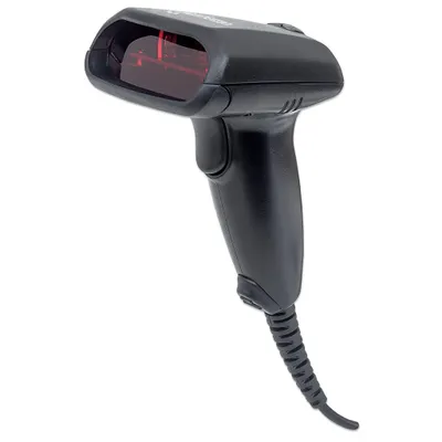 Produktbild von Manhattan Laser-Barcodescanner, 300 mm Scanreichweite, USB, Gehäusevariante "Standard", Tragbares Barcodelesegerät, 1D/2D, Laser, Codabar, Code 11, Code 128, Code 32, Code 39, Code 93, EAN-13, GS1 DataBar Expanded, GS1 DataBar..., GS1 DataBar Expanded Stacked, GS1 DataBar Stacked Omnidirektional, 30 cm