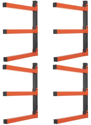 Image de Supports muraux, ensemble de 4, étagère métallique robuste