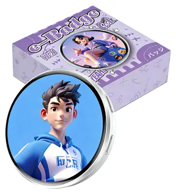 Produktbild von LED Digital Badge mit Display, personalisierter Smart Pin mit App Steuerung, Foto GIF Video Anzeige für Rucksack & Anime Convention