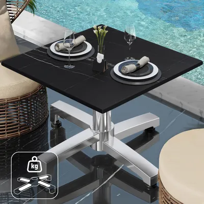 Produktbild von CPBC | Compact Loungetisch | B:T:H 60 x 60 x 42 cm | Schwarz Marmor / Aluminium | Zusatzgewicht | Bistro Loungetisch Gastro Tisch