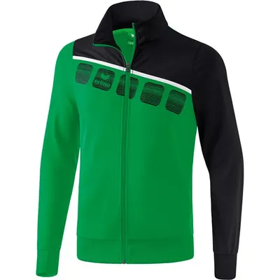 Produktbild von Erima 5-C Polyesterjacke Kinder - Smaragd / Schwarz / Weiß