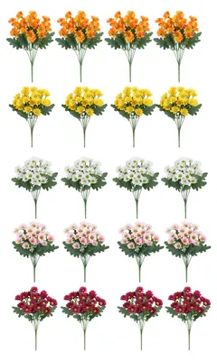 Produktbild von 1/5/10/20/25 Stück künstliche Blumen, 7 Zweige, UV-beständig, künstliche Blumen, Tischdekoration für Zuhause, Hochzeit, Party, drinnen und draußen, künstliche Blütendekoration M
