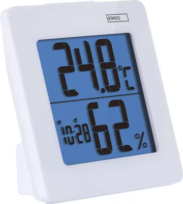 Digitální teploměr s vlhkoměrem, bezdrátové čidlo, budík, datum E0114