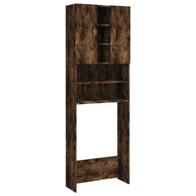 Image de vidaXL Armoire pour machine à laver chêne fumé 64x25,5x190 cm
