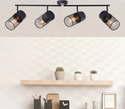 Produktbild von BRILLIANT schwarze Deckenleuchte KAMOLO | vier flammiger Spotbalken mit E27 Fassung max. 40 Watt | Breite 108 cm | Metall