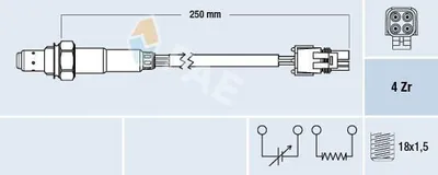 Produktbild von FAE Lambdasonde für RENAULT ESPACE III (JE0) Regelsonde 77129