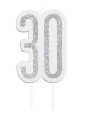 Produktbild von 30. Geburtstag glitzernde Kerze