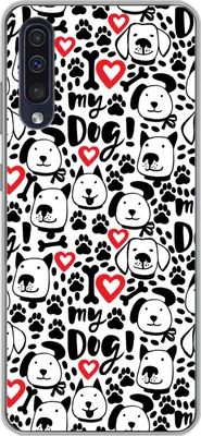 Produktbild von MuchoWow® Handyhülle Schutzhülle Hülle für Telefoonhoesje Samsung Galaxy A30s Muster - Hund - Zitat - Jungen - Mädchen - Kinder - Kinder Silikon Softcase Handy Hülle - Karteninhaber