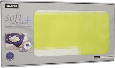 Produktbild von 100 Mitteldecken, stoffähnlich, Vlies "soft selection plus" 80 cm x 80 cm limonengrün "Frame"