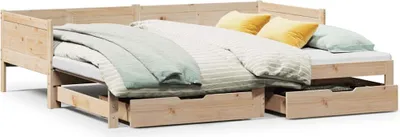 Obrázok produktu pre vidaXL Rozťahovacia denná posteľ so zásuvkami bez matraca 80x200 cm