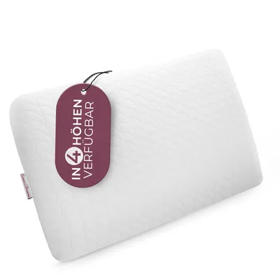 Produktbild von EVAN BROWNS® Nackenkissen Memory Foam - Nackenstützkissen 67x35 - Komfortables & ergonomisches Kopfkissen für Bauchschläfer - Höhe 6,5 cm