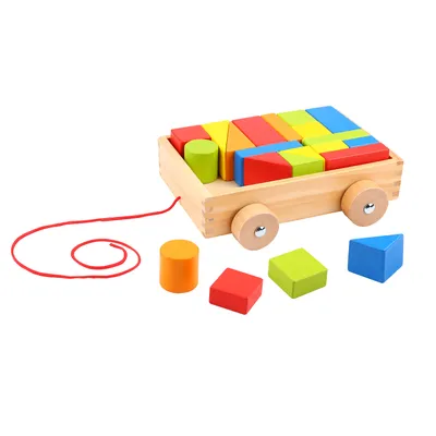 Produktbild von TOOKY TOY Holzblockwagen 16 el.