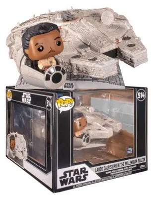 Produktbild von Funko Pop! Star Wars – Lando Calrissian mit Millennium Falcon Deluxe Rides #514 (Exklusiv für die Galactic Convention 2022)