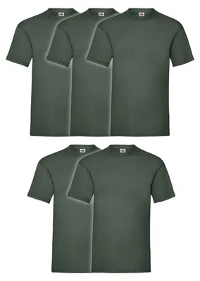 Produktbild von 5er Pack Fruit of the Loom Valueweight T-Shirt + GRATIS MyShirt Stoffbeutel Farbe: flaschengrün Größe: 2XL