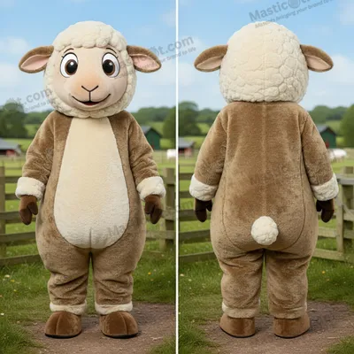 Produktbild von Olivgrünes MASTICOT samtiges Suffolk-Schaf-Maskottchen