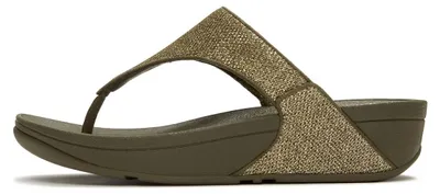 Productafbeelding van FitFlop Lulu Shimmerglitz teenslippers GROEN 42