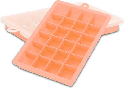 Immagine prodotto di Intirilife 2x stampi per cubetti di ghiaccio in ROSA - Set di 2 con 24 scomparti ciascuno Stampi per cubetti di ghiaccio in silicone con coperchio - Vassoio flessibile per cubetti di ghiaccio Chiudibile per gelati, alimenti per bambini e altro ancora