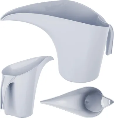 Produktbild von KADAX Gießkanne 2 Liter, Grau, kleine Blumengießkanne aus Kunststoff für Zimmerpflanzen, moderne Giesskanne mit ergonomischem Griff und langem Ausguss