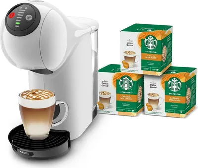 Zdjęcie produktu dla KRUPS KP243110CE Zestaw upominkowy Nescafé Dolce Gusto Genio S z 36 kapsułkami STARBUCKS Caramel Macchiato