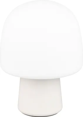 Produktbild von Tischlampe - H 27 cm - Hellgrau - Weiß - Glas - Metall