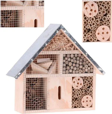 Produktbild von Famanu Insektenhotel mit natürlichem Material - Für Bienen, Marienkäfer und Schmetterlinge
