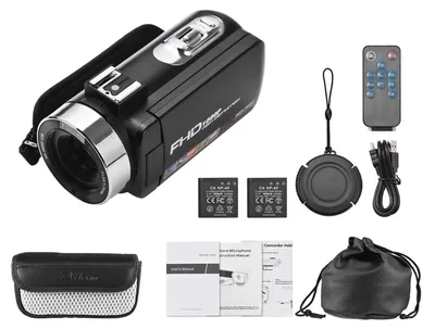 Produktbild von 1080P DV Camera 30MP 18X Digital Zoom 3.0in IPS Screen Ultra HD Camcorder with Remote Control and 2 Batteries