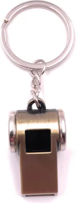 Produktbild von Onwomania Schlüsselanhänger Trillerpfeife Pfeife Sport Silber Anhänger Keychain