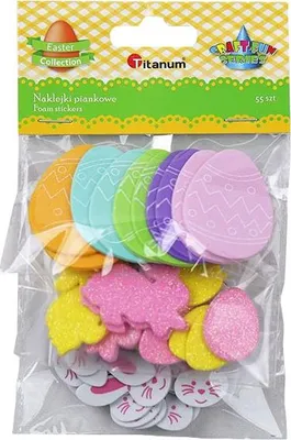Image de Autocollants en mousse mélange de Pâques 55 pièces Titanum