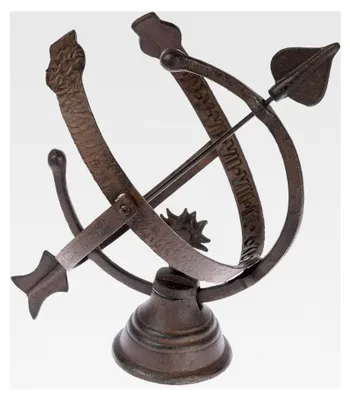 Produktbild von Antike Sonnenuhr – Gartendekoration aus Gusseisen im Vintage-Stil, 30 cm hoch, wetterfeste Metall-Sonnenuhr für den Außenbereich
