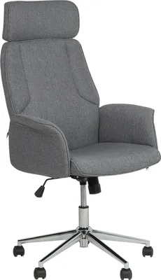 Produktbild von BELIANI Bürostuhl Grau Stoff Gepolstert Gesteppt Höhenverstellbar Drehbar mit Armlehnen Sicherheitsrollen Wippfunktion Modernes Design Drehstuhl